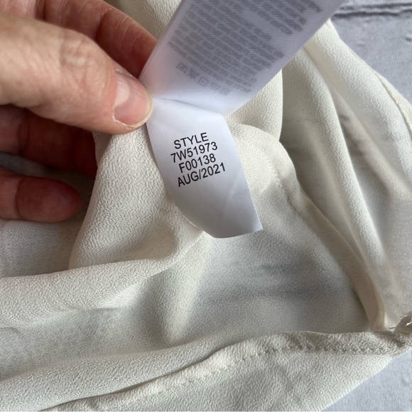 Lucky Brand Gold Metallic Loose Flowy Layered Top Blouse Womens Large Ivory - Picture 15 of 15